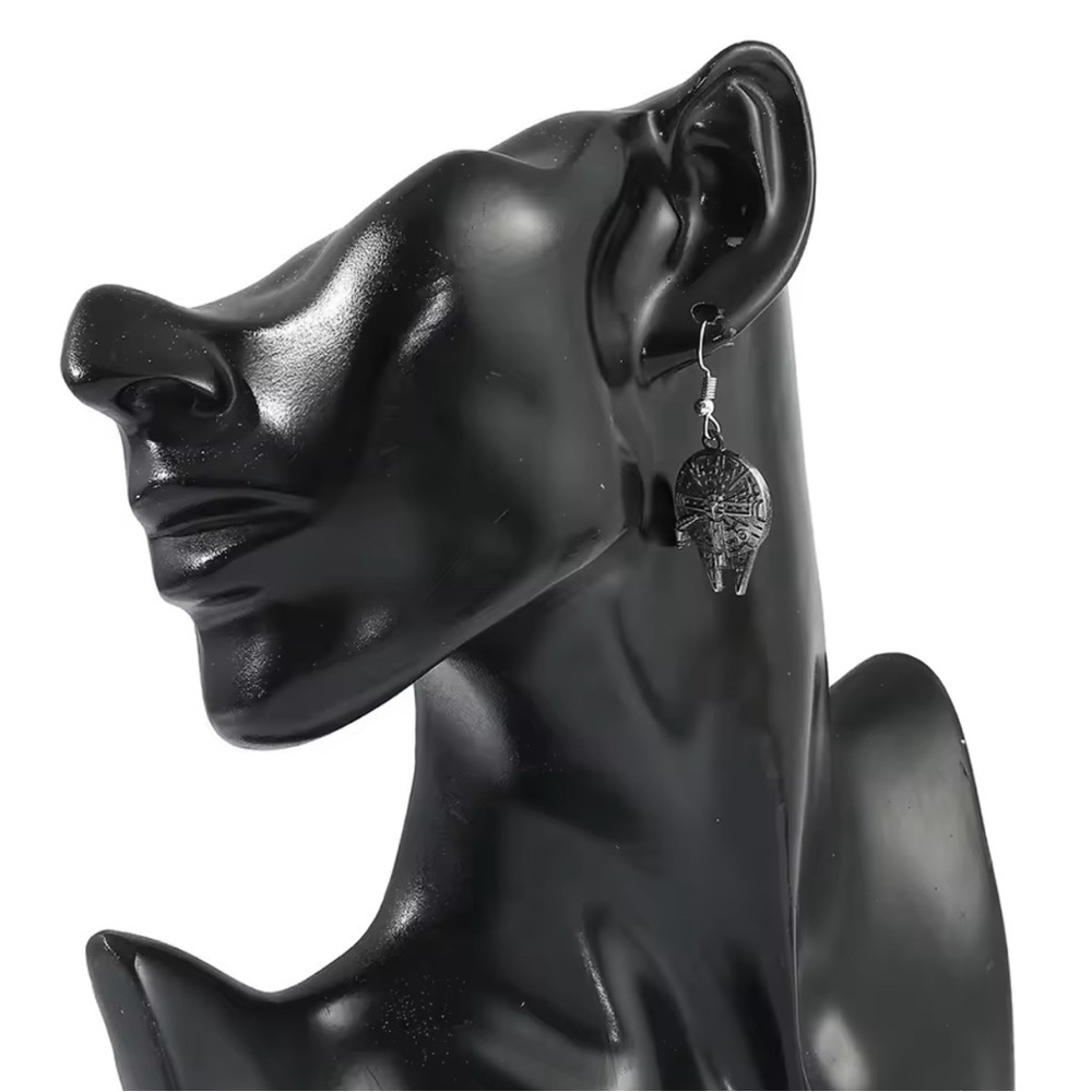 Star Wars Millennium Falcon Gun Metal Drop Earrings - Picture 7 of 7